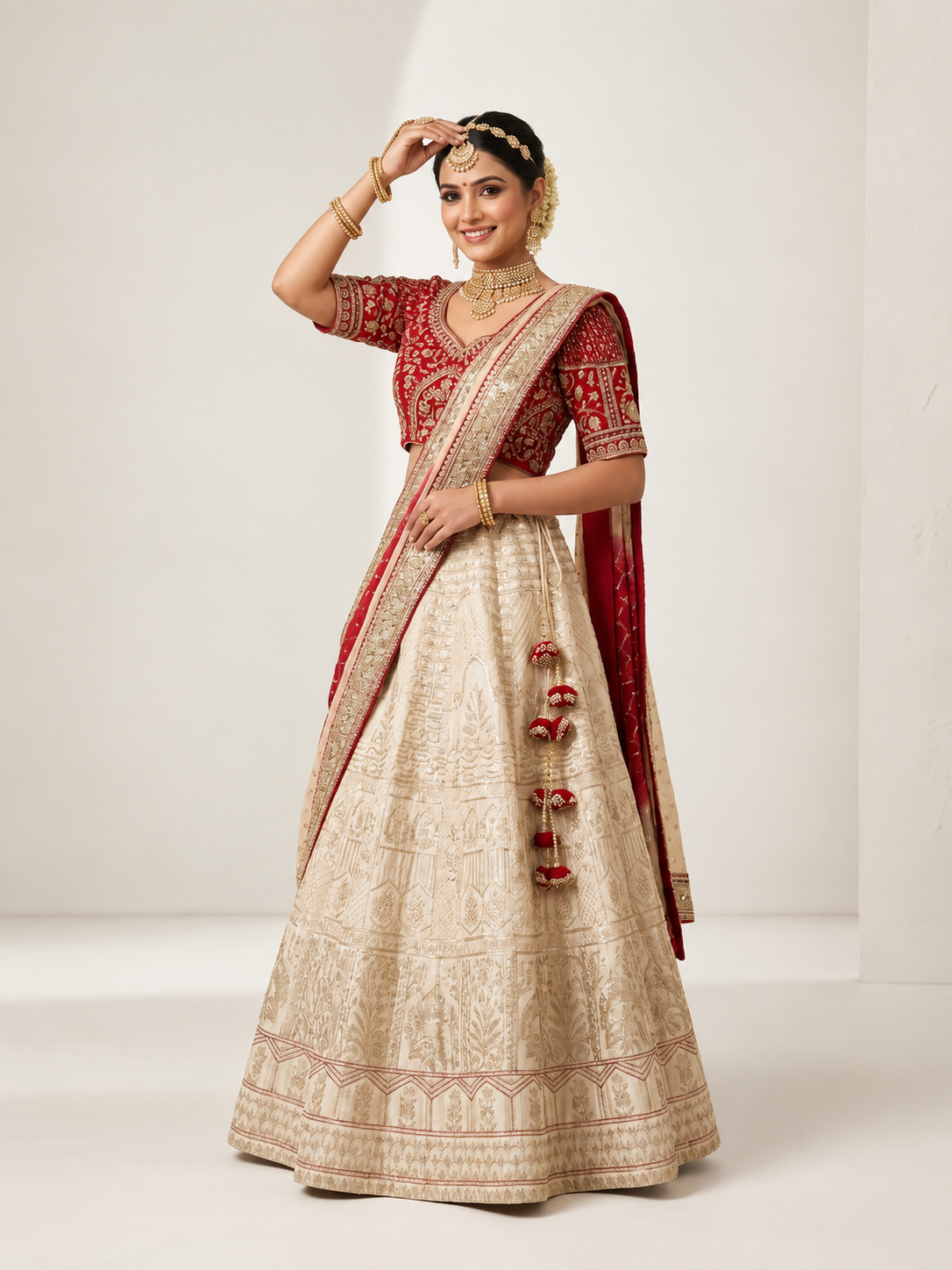 Red bridal lehenga