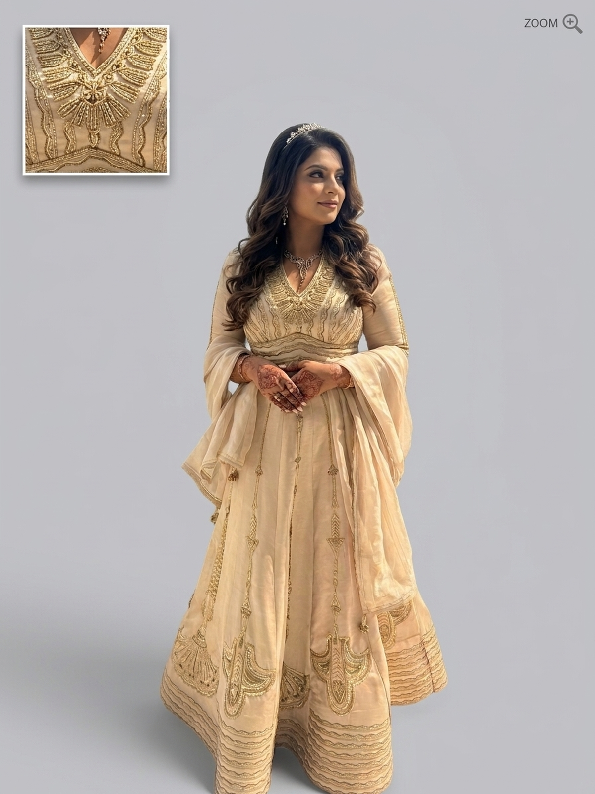 Peach cream lehenga