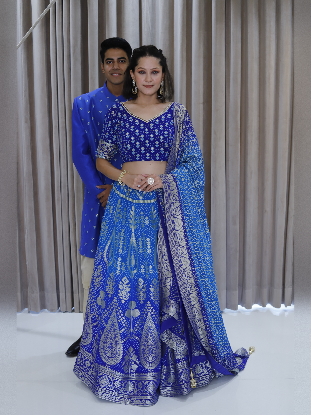 Royal blue banarasi lehenga