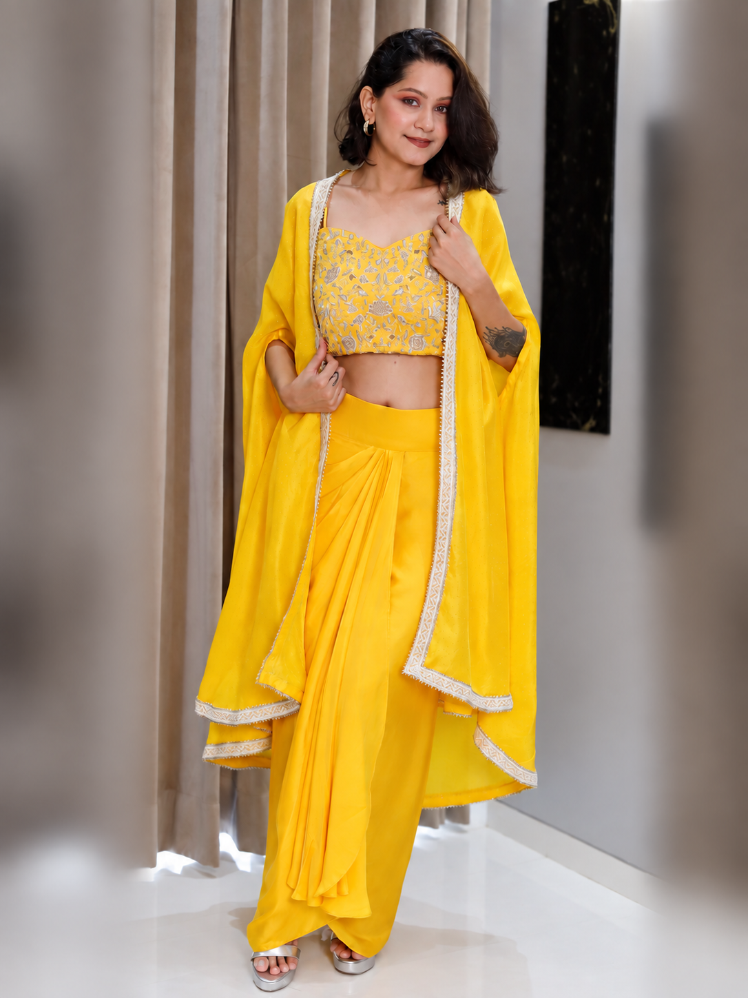 Dhoti skirt cape set