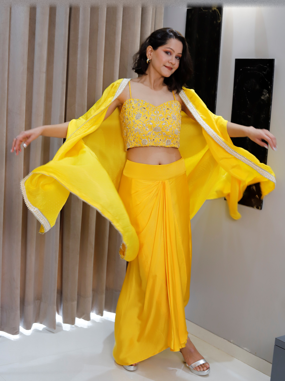 Dhoti skirt cape set