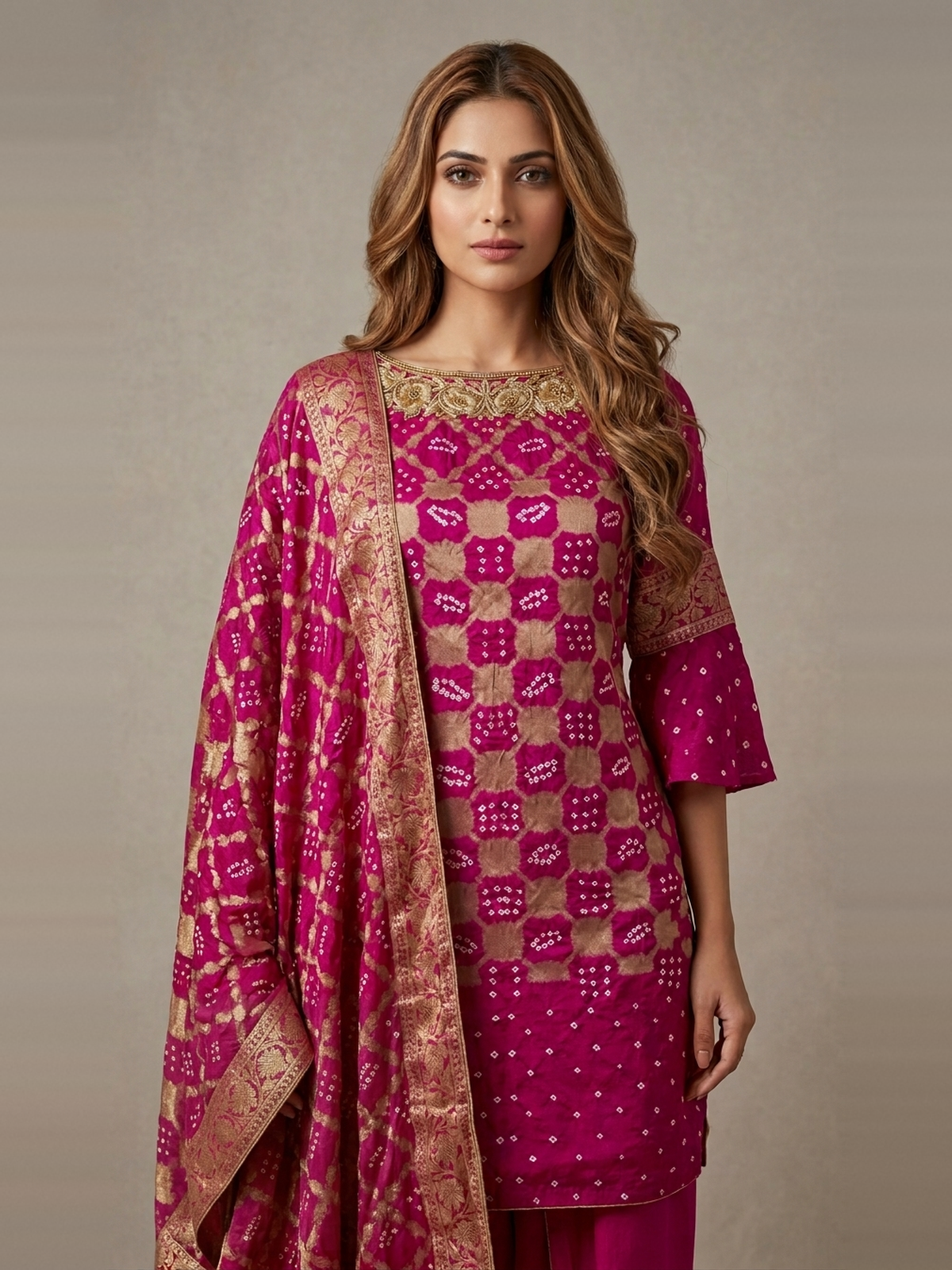Burgandy tulip dhoti kurta set