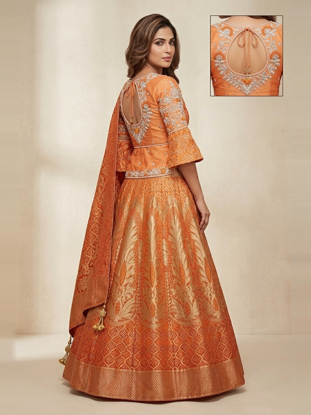 Pure amber banarasi Bandhani lehenga