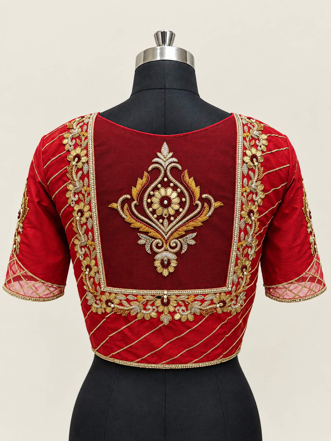 Red blouse in gotta work