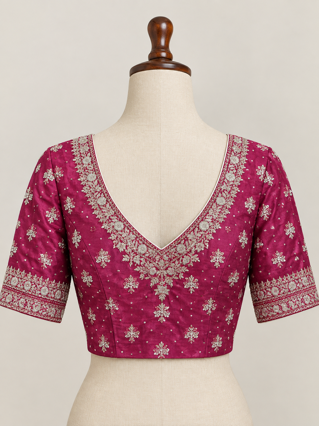 Inticrate embroidered maroon blouse
