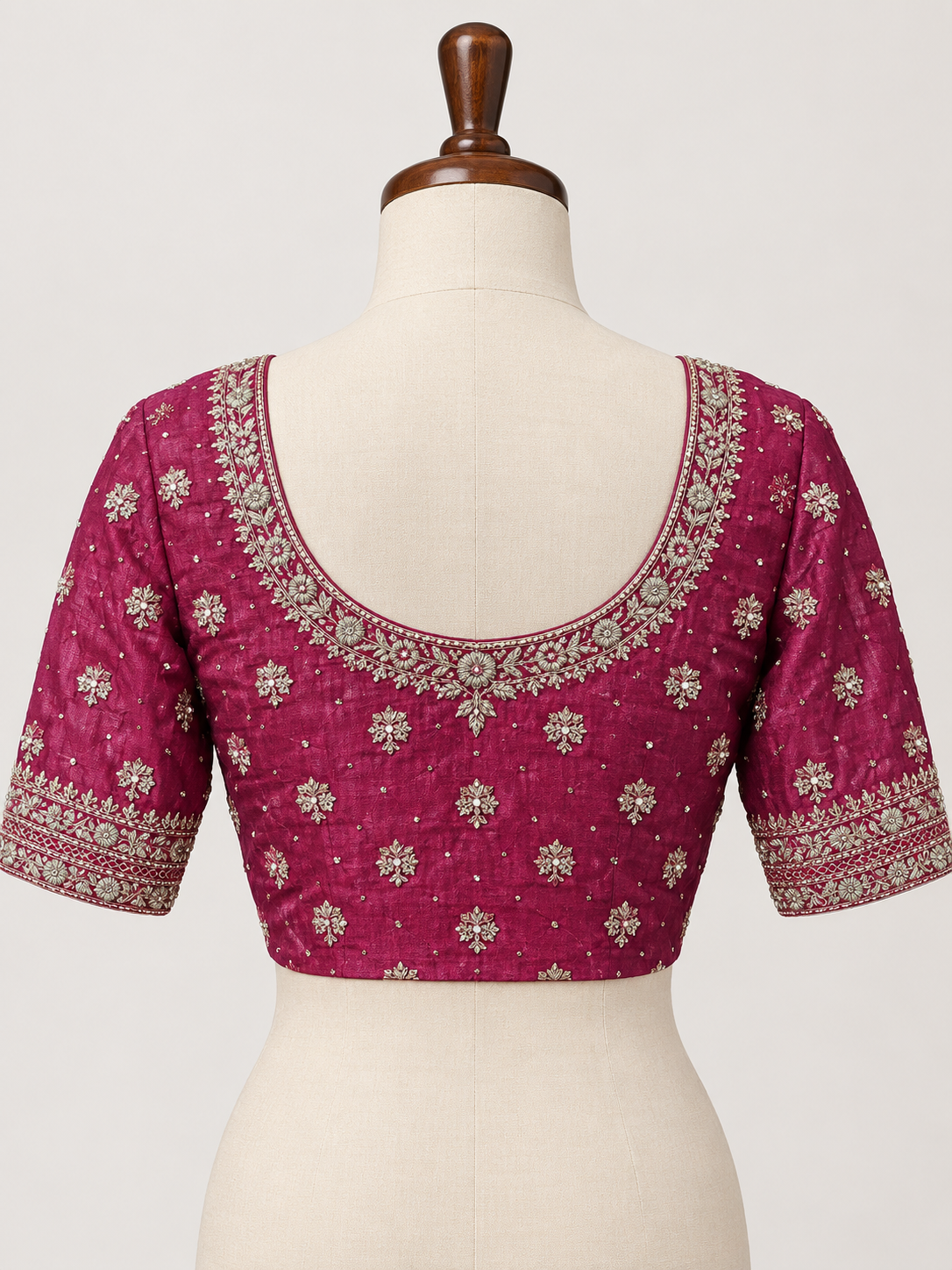 Inticrate embroidered maroon blouse