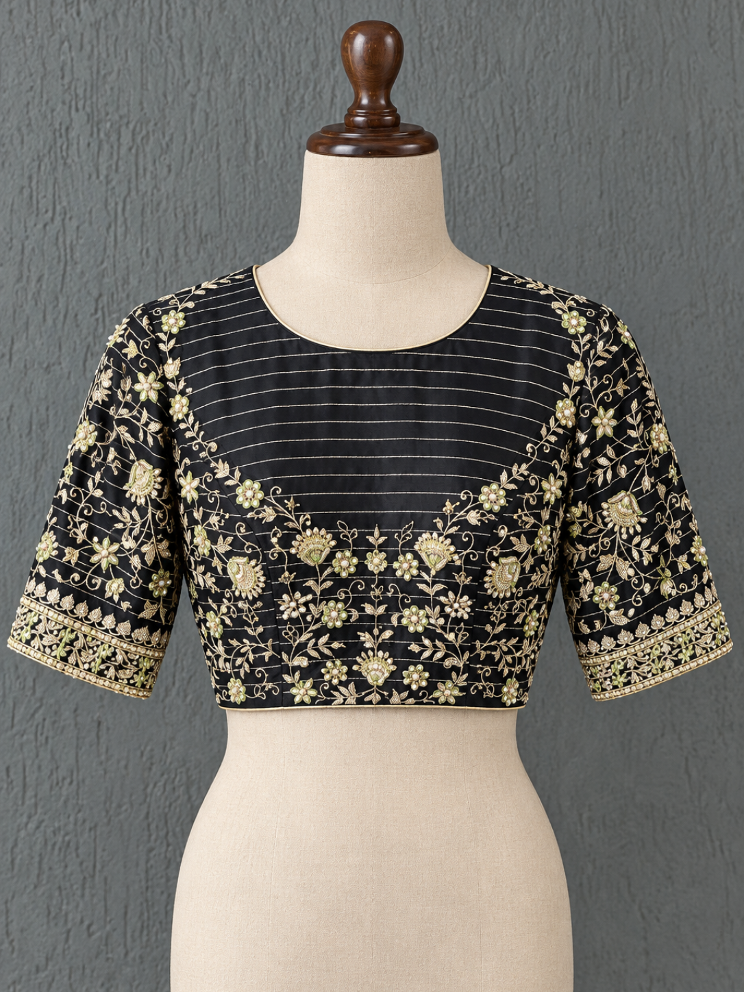 Black embroidered blouse