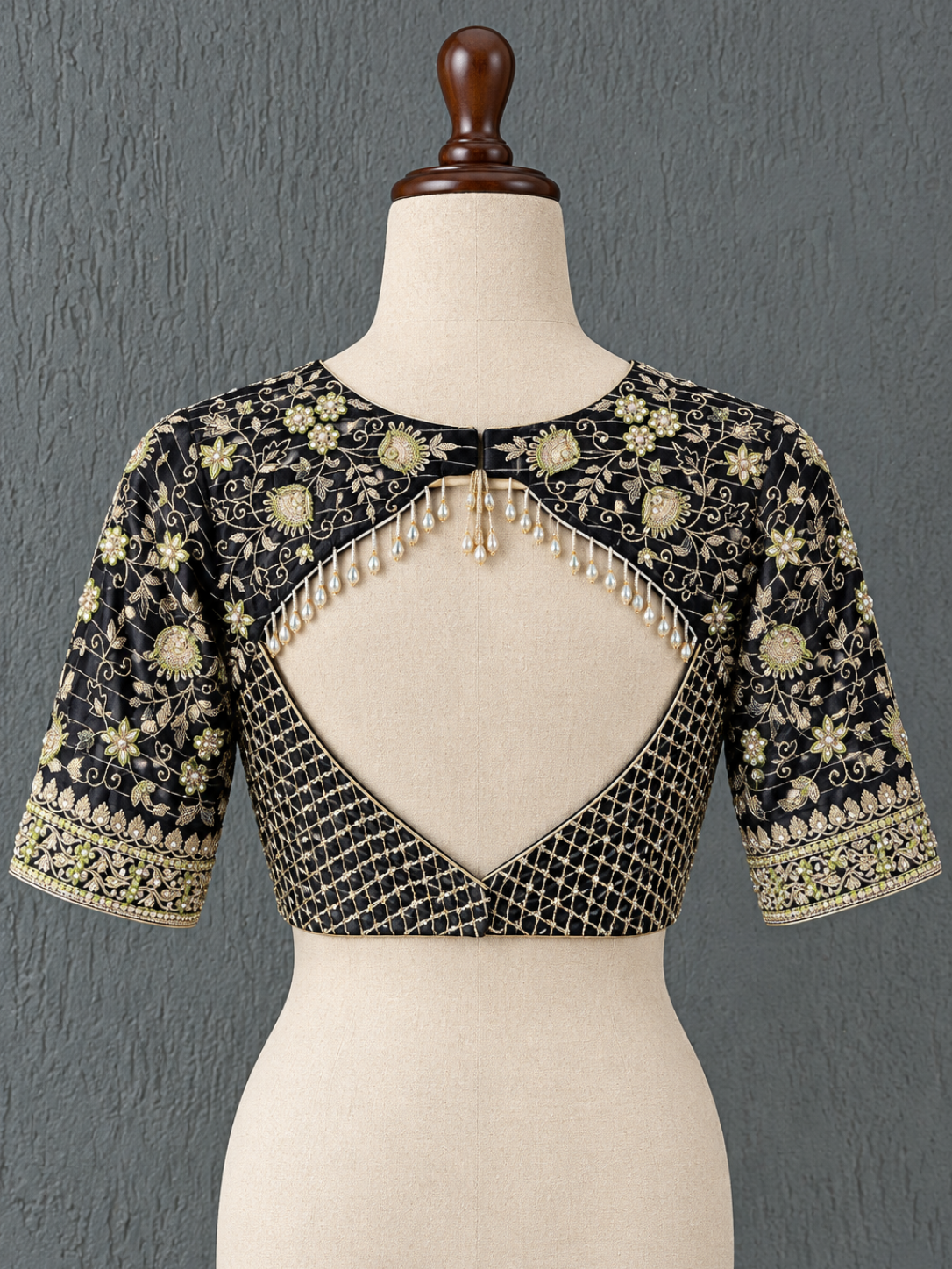 Black embroidered blouse