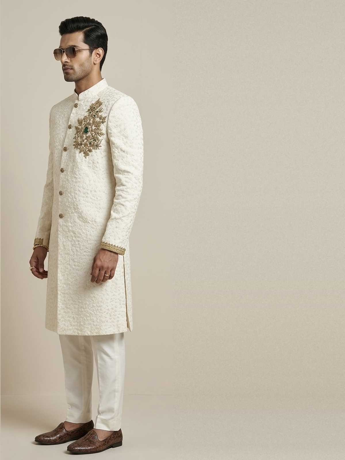 Beige sherwani