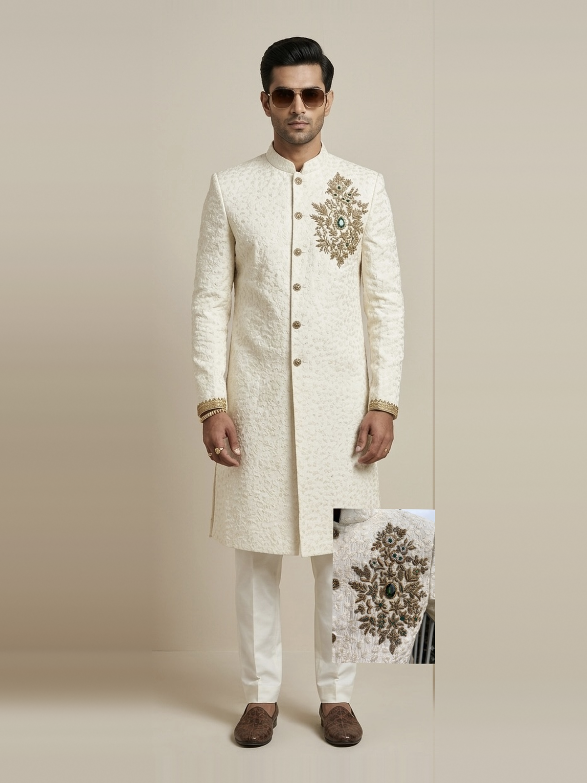 Beige sherwani