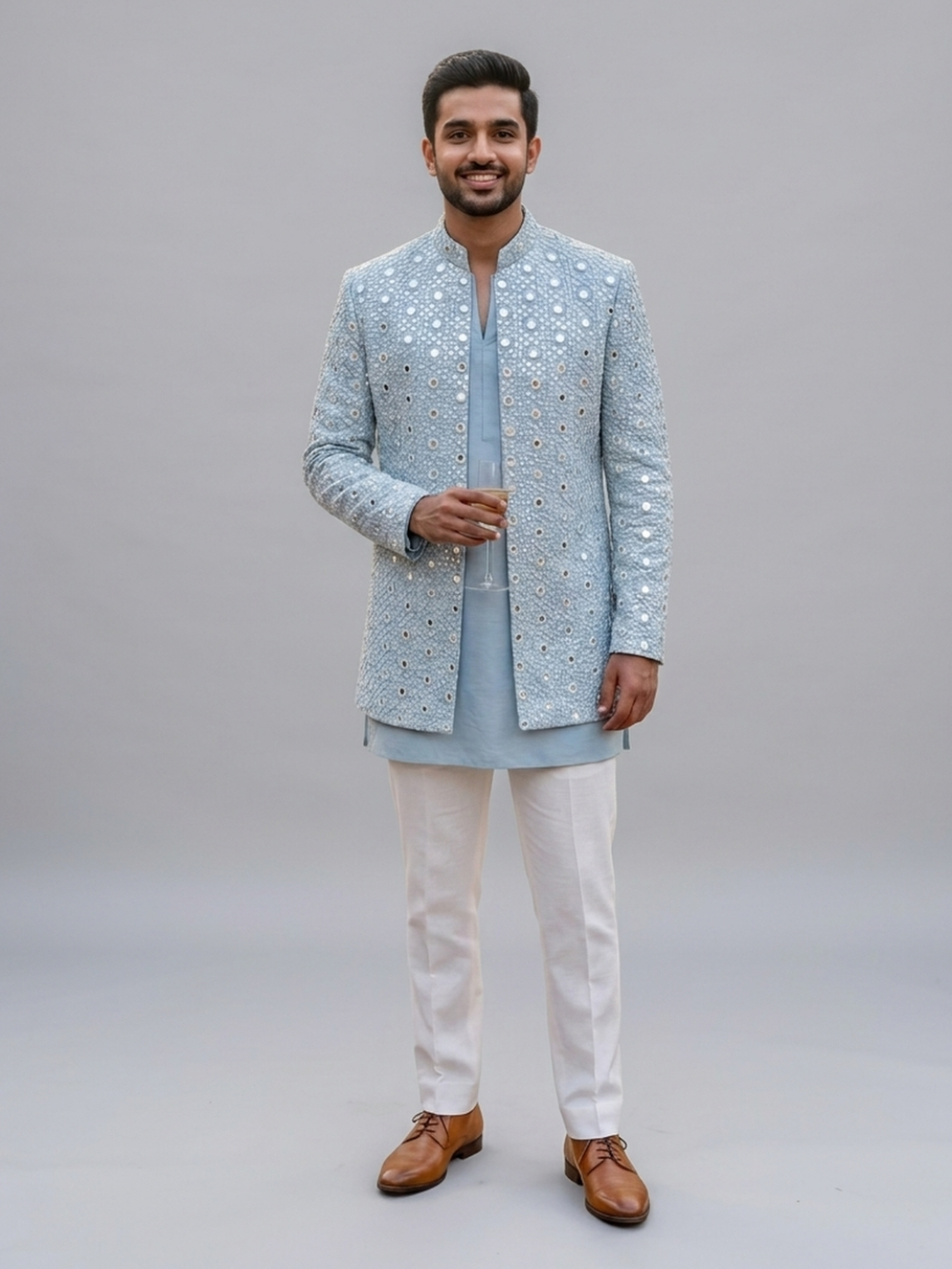 Blue indo western