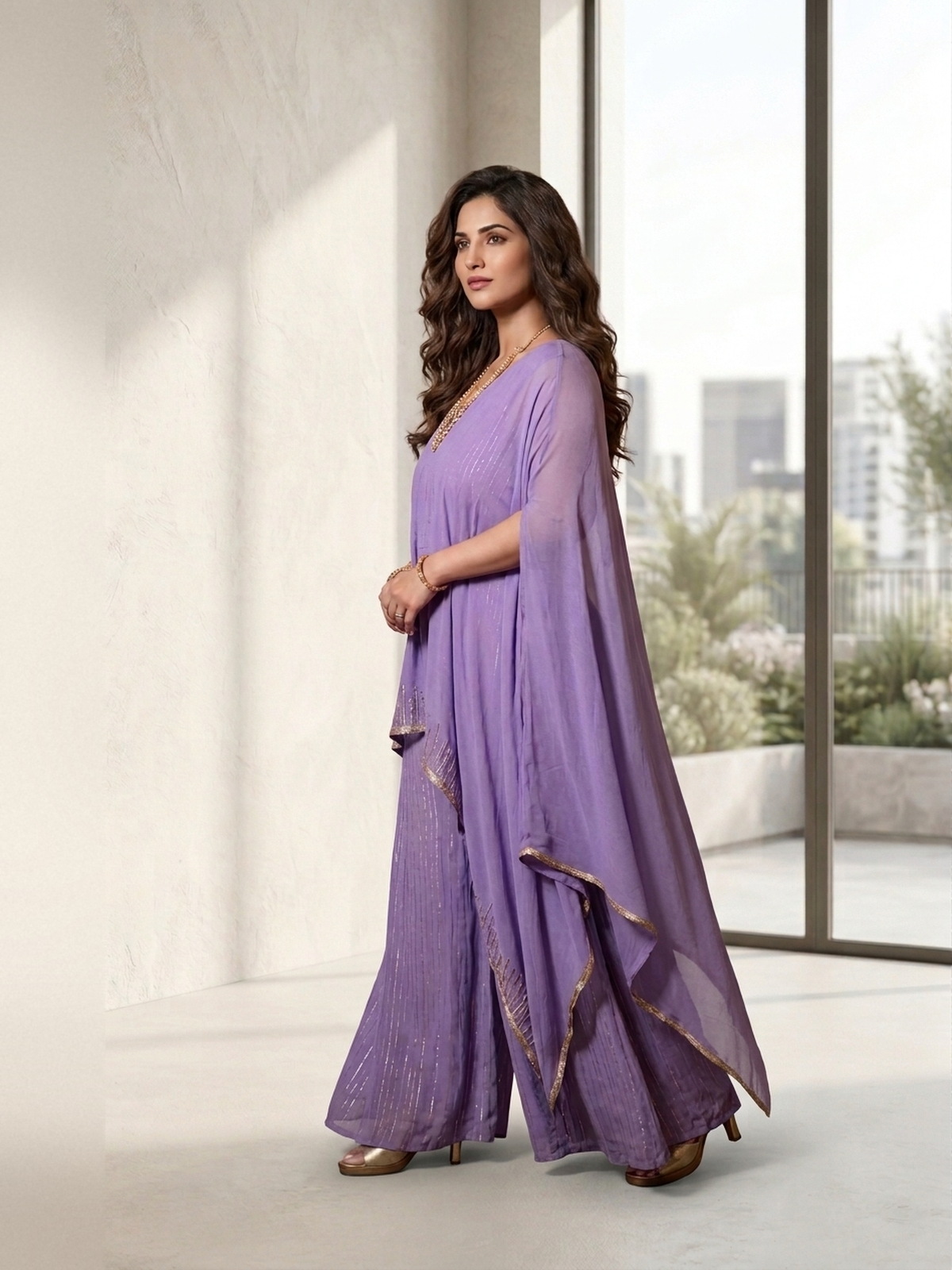 Cape sharara set