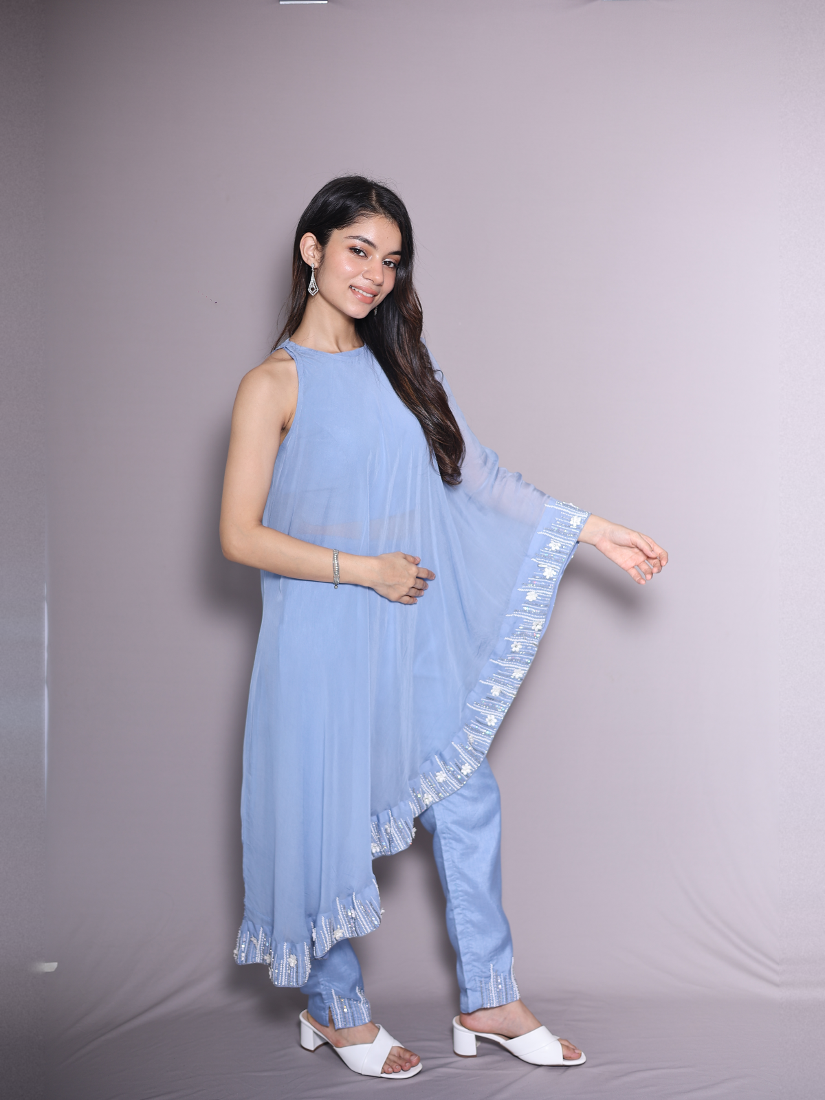 Powder blue cape set