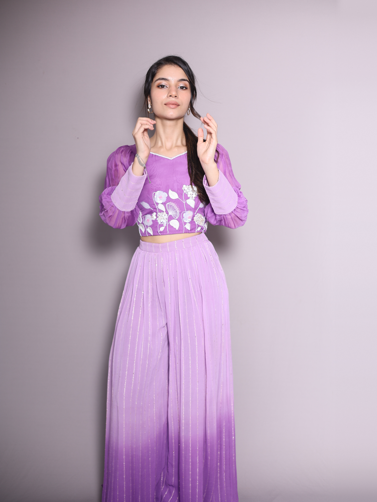 Lilac sharara set