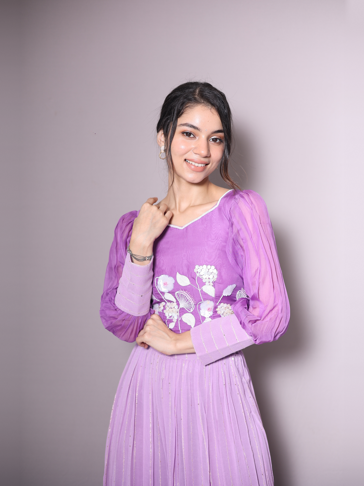 Lilac sharara set