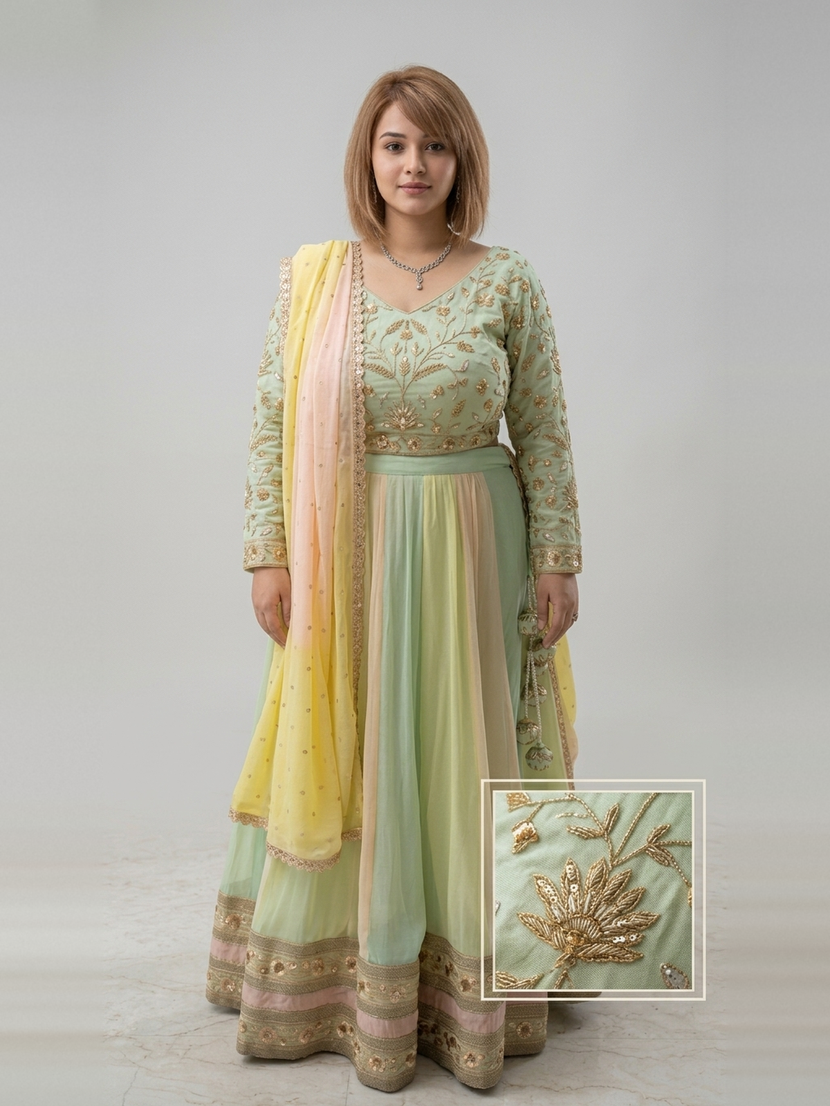 Pastel shade lehenga