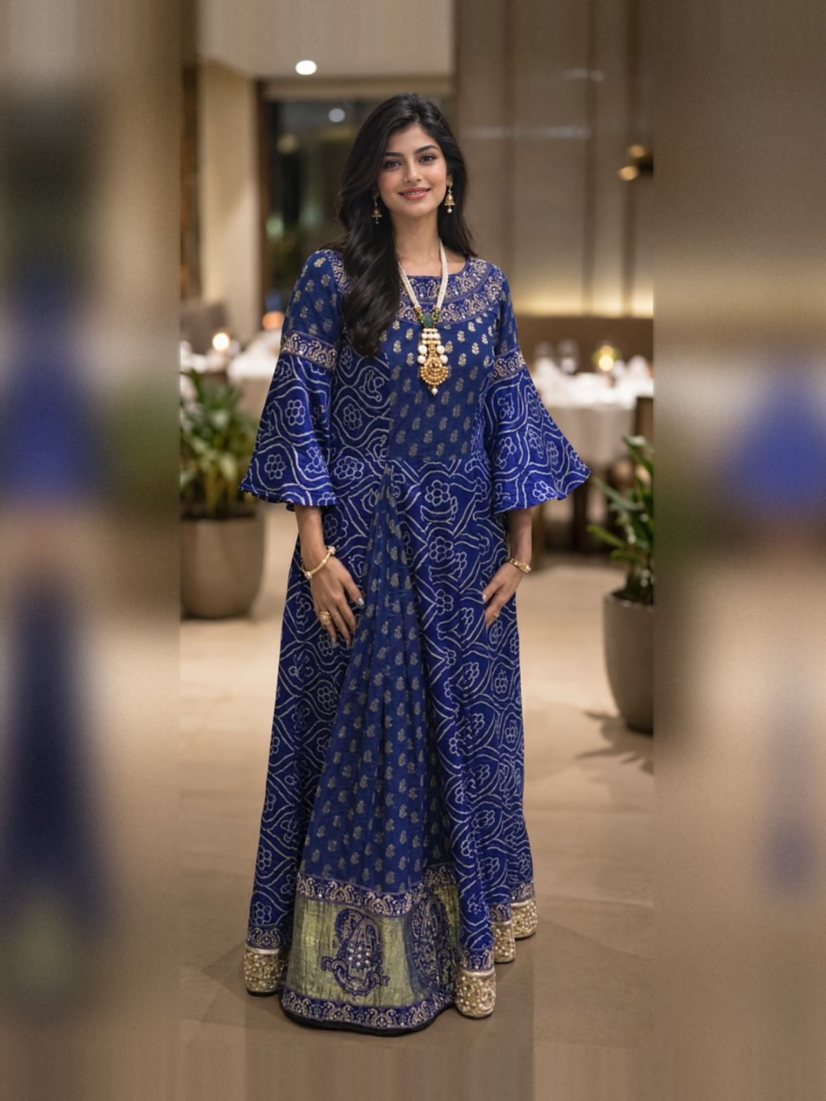 Bandhani gown