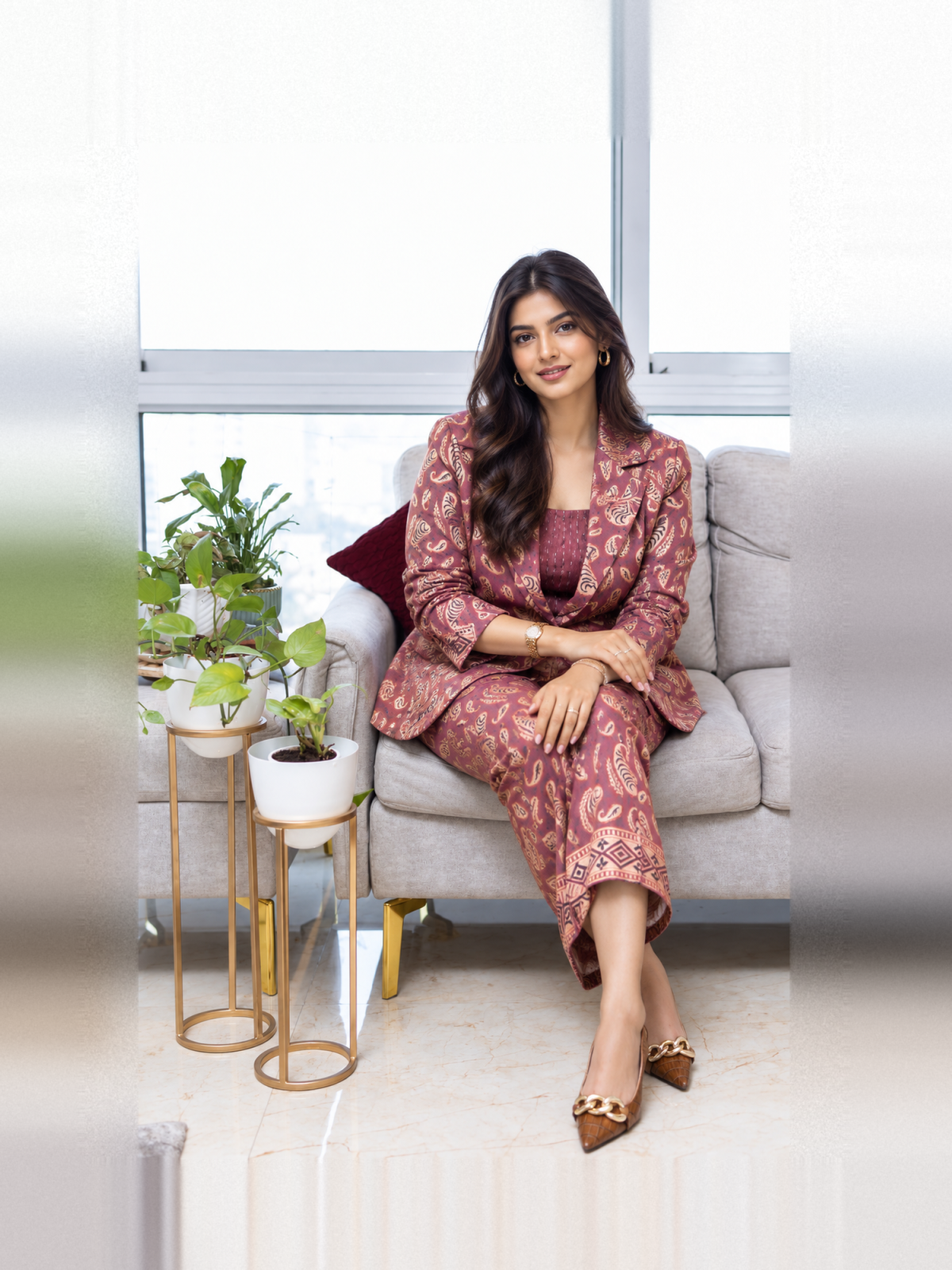 Brocade blazer set