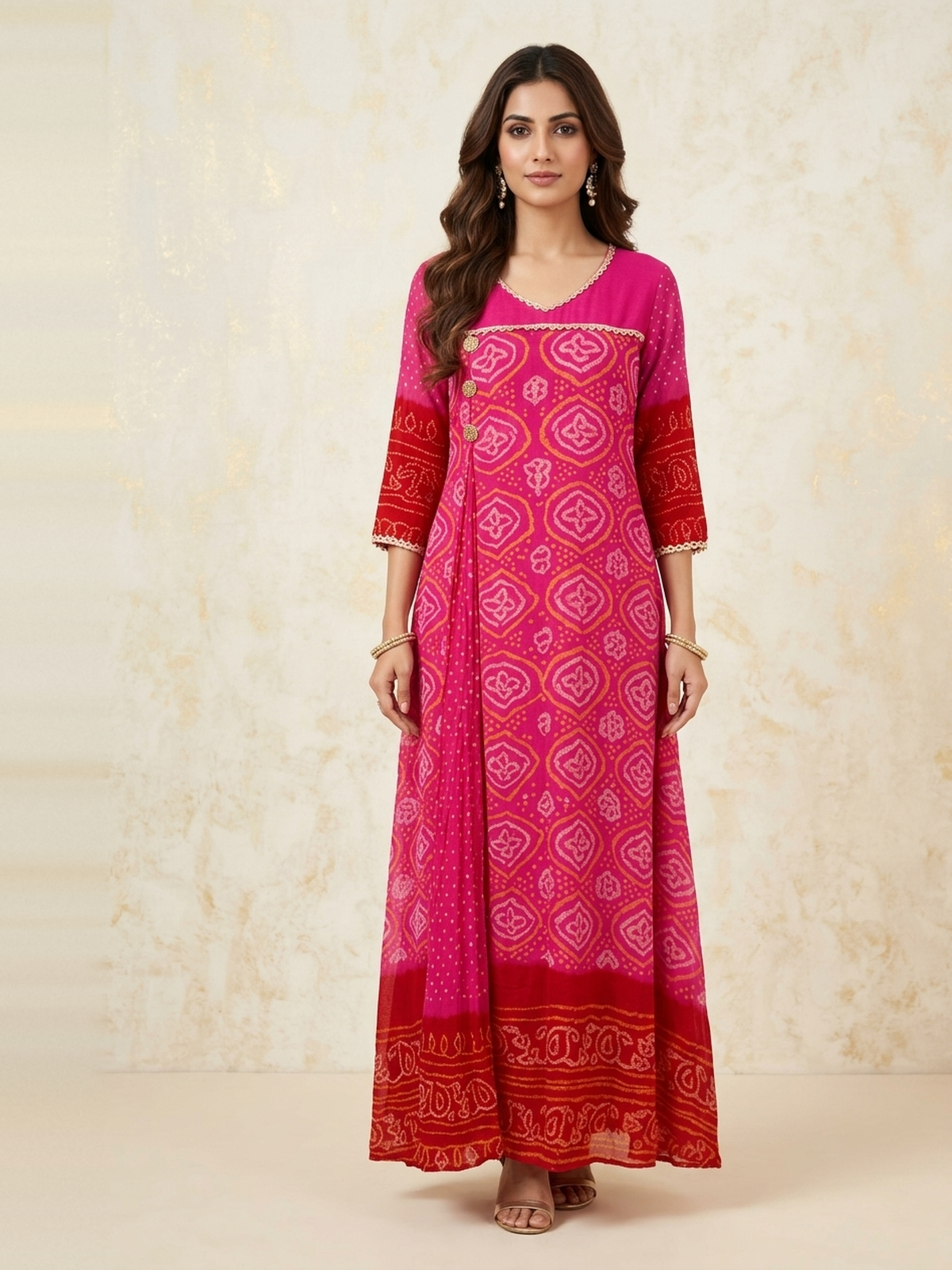 Bandhani gown